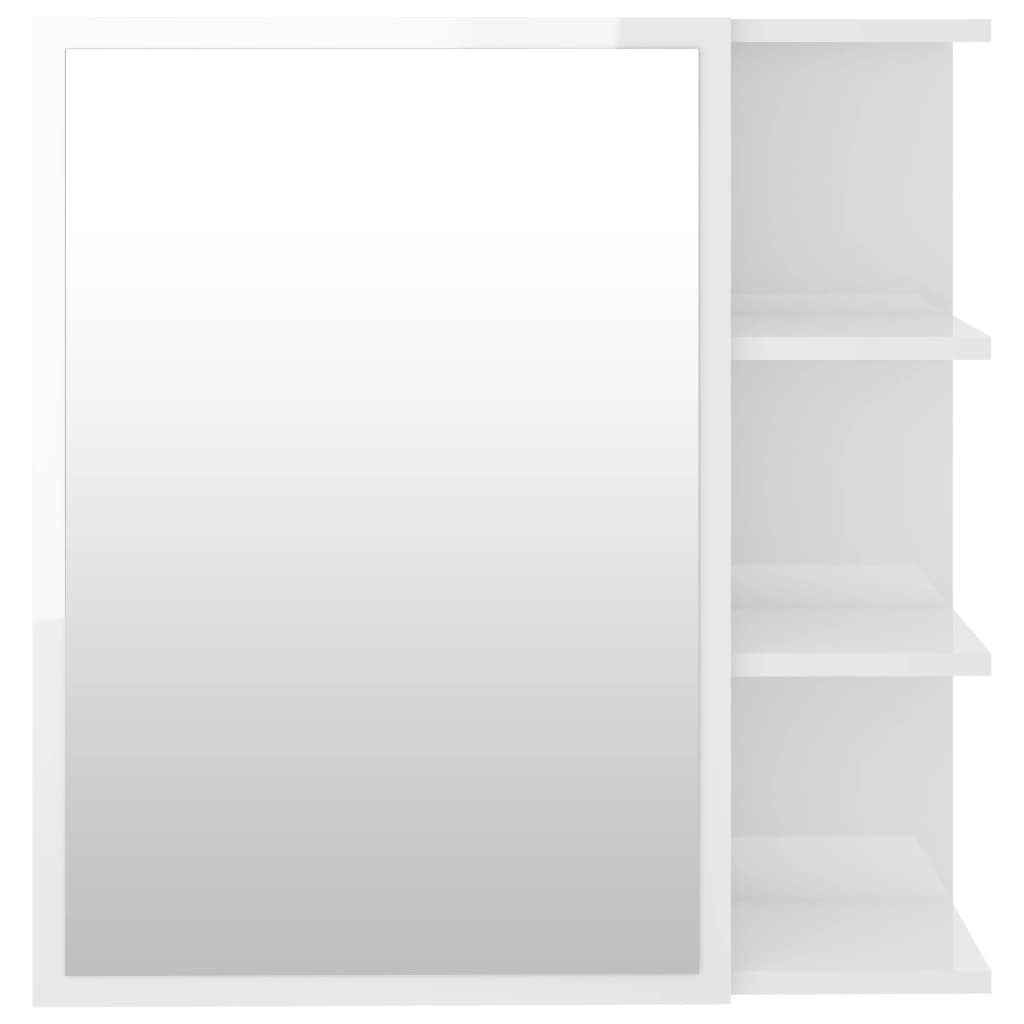 Mobile Bagno Specchio Bianco Lucido 62,5x20,5x64cm Multistrato