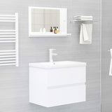 Specchio da Bagno Bianco 60x10,5x37 cm in Legno Multistrato