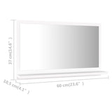 Specchio da Bagno Bianco 60x10,5x37 cm in Legno Multistrato