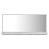 Specchio da Bagno Grigio Cemento 80x10,5x37cm Legno Multistrato