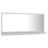 Specchio da Bagno Grigio Cemento 80x10,5x37cm Legno Multistrato