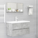 Specchio da Bagno Grigio Cemento 80x10,5x37cm Legno Multistrato