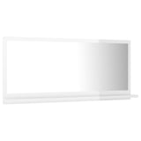 Specchio da Bagno Bianco Lucido 80x10,5x37 cm Legno Multistrato