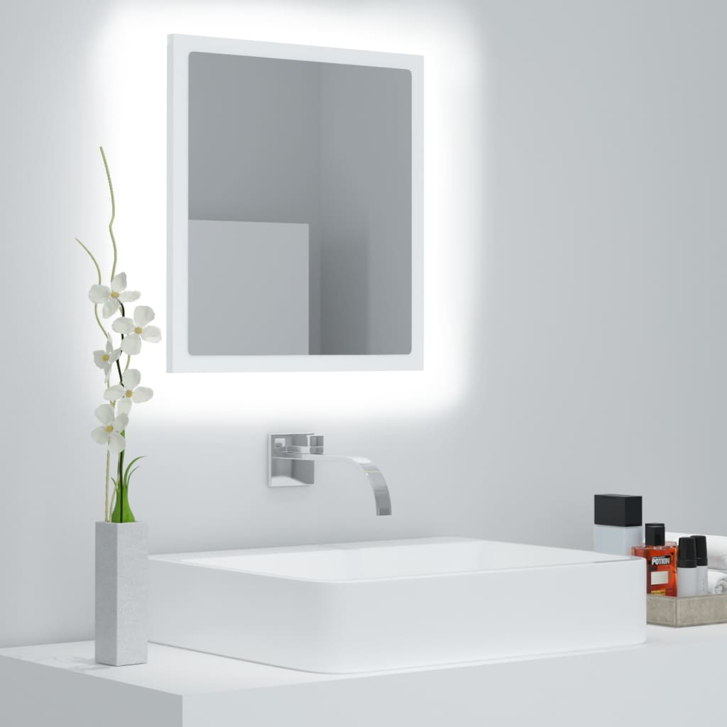 Specchio da Bagno con LED Bianco 40x8,5x37 cm in Acrilico