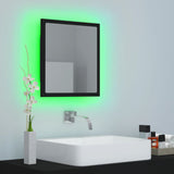 Specchio da Bagno a LED Nero 40x8,5x37 cm in Acrilico