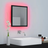 Specchio da Bagno a LED Nero 40x8,5x37 cm in Acrilico