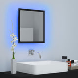 Specchio da Bagno a LED Nero 40x8,5x37 cm in Acrilico