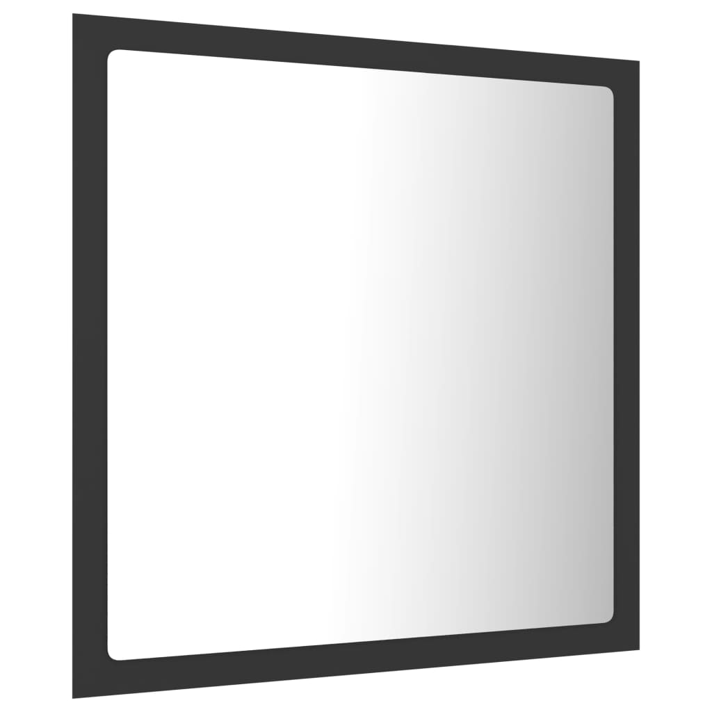 Specchio da Bagno a LED Grigio 40x8,5x37 cm in Acrilico