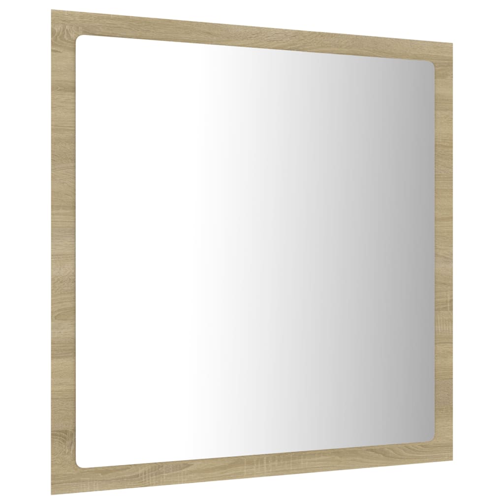 Specchio da Bagno LED Rovere Sonoma 40x8,5x37 cm in Acrilico