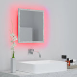 Specchio da Bagno a LED Grigio 40x8,5x37 cm in Acrilico