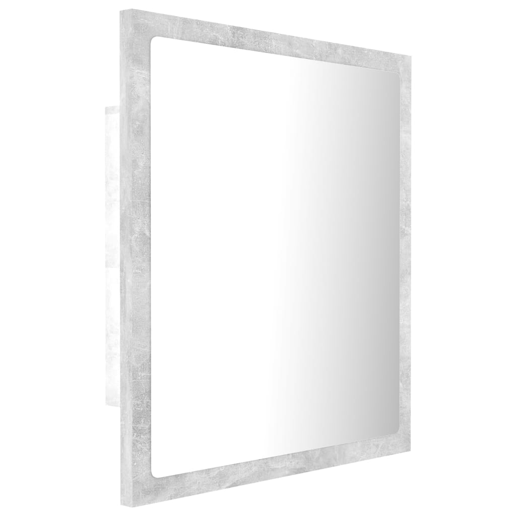 Specchio da Bagno a LED Grigio 40x8,5x37 cm in Acrilico