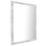 Specchio da Bagno a LED Grigio 40x8,5x37 cm in Acrilico