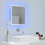 Specchio da Bagno LED Bianco Lucido 40x8,5x37 cm in Acrilico