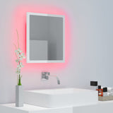 Specchio da Bagno LED Bianco Lucido 40x8,5x37 cm in Acrilico