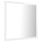 Specchio da Bagno LED Bianco Lucido 40x8,5x37 cm in Acrilico