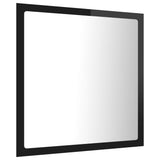 Specchio da Bagno LED Nero Lucido 40x8,5x37 cm in Acrilico