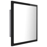 Specchio da Bagno LED Nero Lucido 40x8,5x37 cm in Acrilico