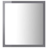 Specchio da Bagno LED Grigio Lucido 40x8,5x37 cm in Acrilico