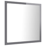 Specchio da Bagno LED Grigio Lucido 40x8,5x37 cm in Acrilico