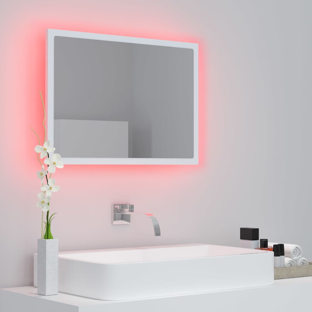 Specchio da Bagno con LED Bianco 60x8,5x37 cm in Acrilico