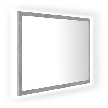 Specchio da Bagno a LED Grigio 60x8,5x37 cm in Acrilico