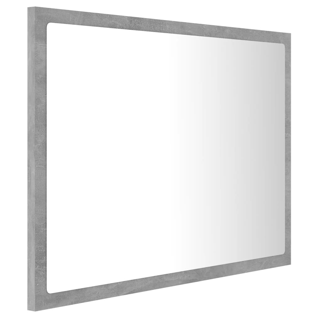 Specchio da Bagno a LED Grigio 60x8,5x37 cm in Acrilico