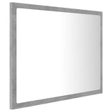 Specchio da Bagno a LED Grigio 60x8,5x37 cm in Acrilico