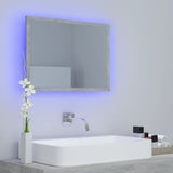 Specchio da Bagno a LED Grigio 60x8,5x37 cm in Acrilico