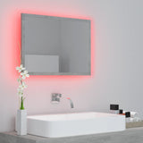 Specchio da Bagno a LED Grigio 60x8,5x37 cm in Acrilico