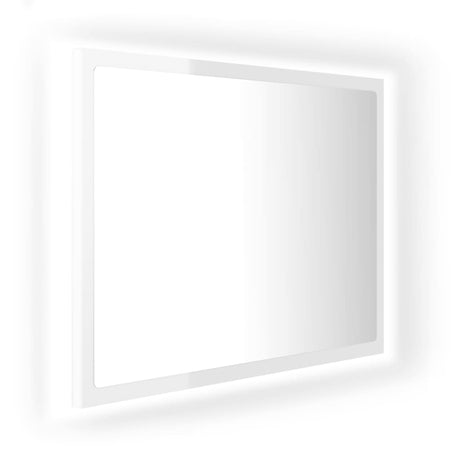 Specchio da Bagno LED Bianco Lucido 60x8,5x37 cm in Acrilico