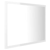 Specchio da Bagno LED Bianco Lucido 60x8,5x37 cm in Acrilico