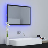 Specchio da Bagno LED Nero Lucido 60x8,5x37 cm in Acrilico