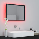 Specchio da Bagno LED Nero Lucido 60x8,5x37 cm in Acrilico