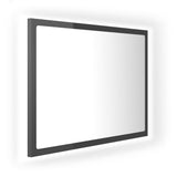 Specchio da Bagno LED Grigio Lucido 60x8,5x37 cm in Acrilico