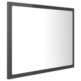 Specchio da Bagno LED Grigio Lucido 60x8,5x37 cm in Acrilico