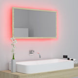 Specchio da Bagno LED Rovere Sonoma 80x8,5x37 cm in Acrilico