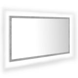 Specchio da Bagno a LED Grigio 80x8,5x37 cm in Acrilico