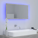 Specchio da Bagno a LED Grigio 80x8,5x37 cm in Acrilico