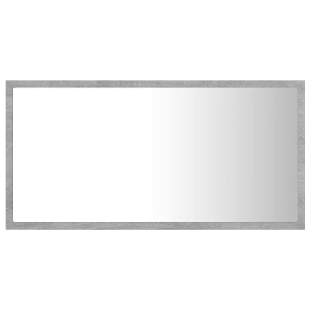 Specchio da Bagno a LED Grigio 80x8,5x37 cm in Acrilico