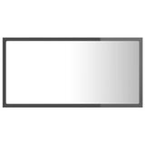 Specchio da Bagno LED Grigio Lucido 80x8,5x37 cm in Acrilico