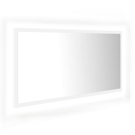 Specchio da Bagno con LED Bianco 90x8,5x37 cm in Acrilico