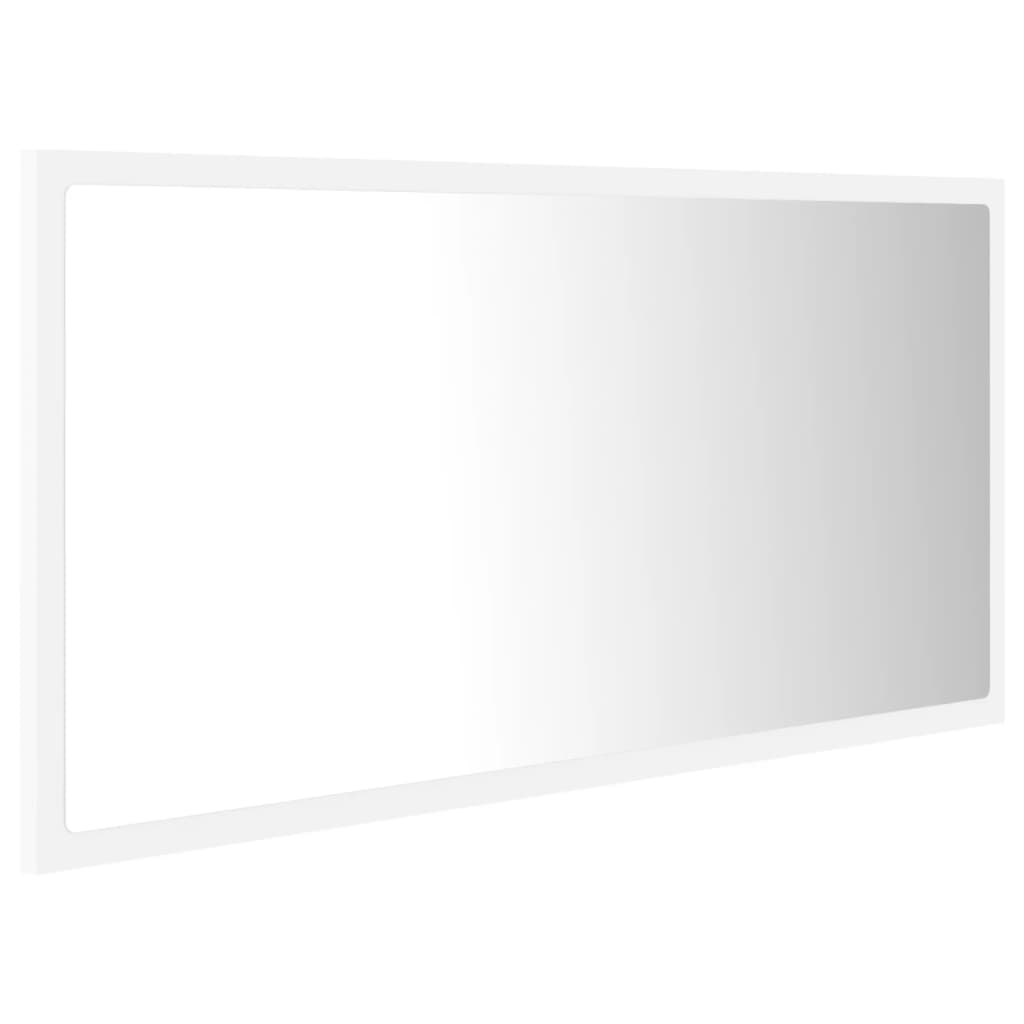 Specchio da Bagno con LED Bianco 90x8,5x37 cm in Acrilico