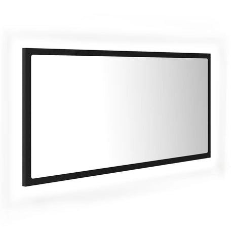 Specchio da Bagno a LED Nero 90x8,5x37 cm in Acrilico