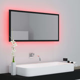 Specchio da Bagno a LED Nero 90x8,5x37 cm in Acrilico