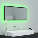 Specchio da Bagno a LED Grigio 90x8,5x37 cm in Acrilico