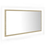 Specchio da Bagno LED Rovere Sonoma 90x8,5x37 cm in Acrilico