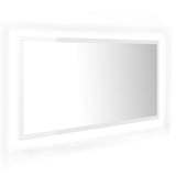 Specchio da Bagno LED Bianco Lucido 90x8,5x37 cm in Acrilico