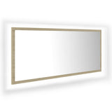 Specchio da Bagno LED Rovere Sonoma 100x8,5x37 cm in Acrilico