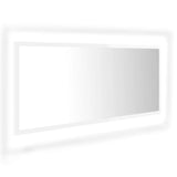 Specchio da Bagno LED Bianco Lucido 100x8,5x37 cm in Acrilico