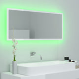 Specchio da Bagno LED Bianco Lucido 100x8,5x37 cm in Acrilico